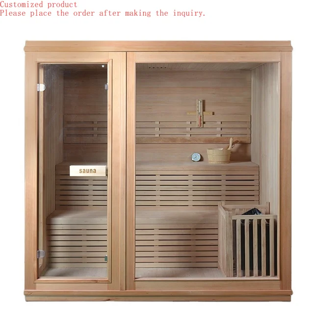 ห้องซาวน่าแบบดั้งเดิมราคาถูกที่สุดพร้อมไฟเส้นแบบกำหนดเองได้ 1