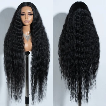 Synthetic Cosplay Lace Wigs For Black Women Long Curly Hair 42 Inch Cosplay Blonde Ombre Lace Front Wig Synthetic Lace Wig