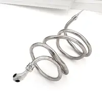 AENSOA 2025 nouveau Punk multicouche en alliage de métal or noir couleur Cool Bendy serpent collier Bracelet pour femmes hommes gros bijoux 5