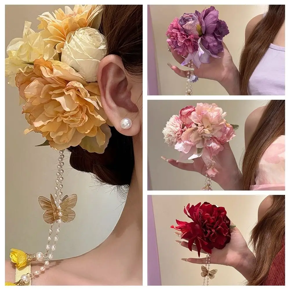 Fresh Tassel Hanfu Hair Accessories Colorful Ancient Style Chinese Style Hair Clip Headpieces Headdress Flower Hairpin Women