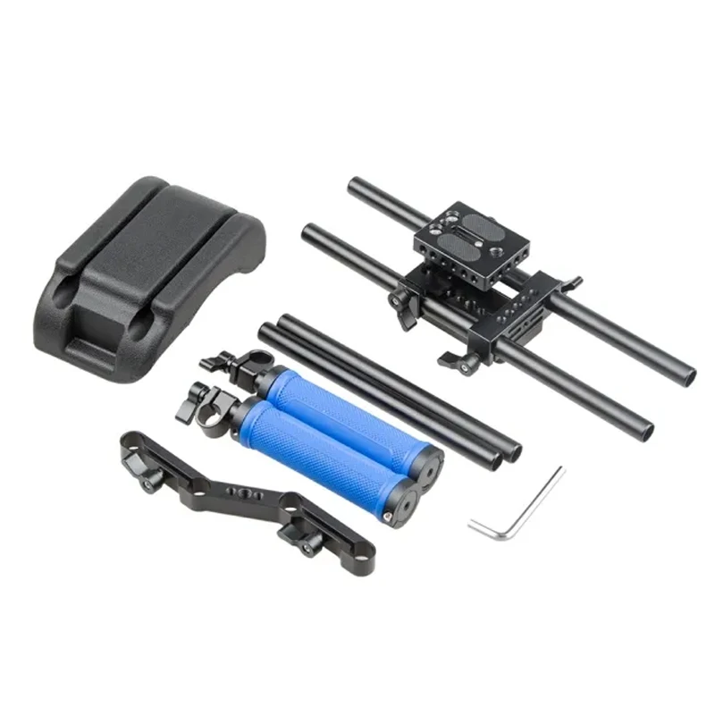 Dual Handgrip Shoulder Mount Support Rig Kit With Z-Shape Bracket for DSLR Camer