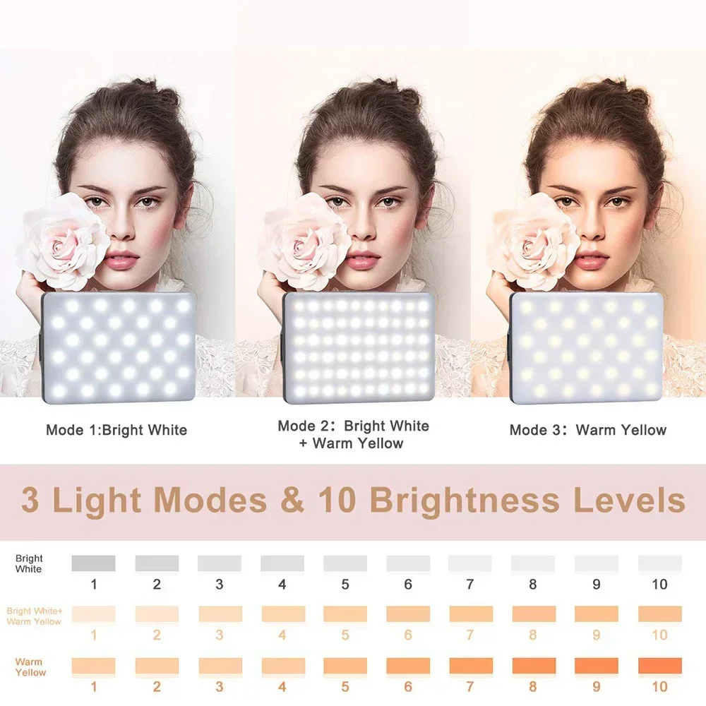LED Photography Lighting Kit LED Fill Light Mobile Phone Live Broadcast Selfie Video Conference Portable USB Charging Fill Lamp