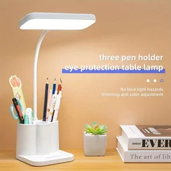 LED Eye Protection Desk Lamp - USB Powered Reading Light (WHITE)