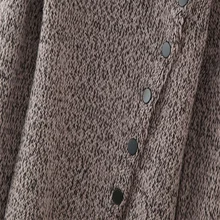  UNIZERA 2023 Autumn New Women's Fashion European and American Asymmetric Buckle Interwoven Knit Shirt 6771136 