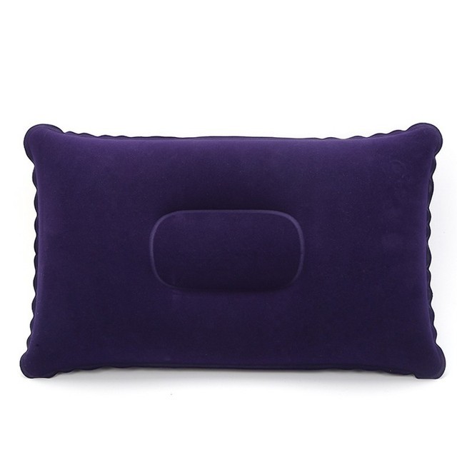 PVC Flocking Inflatable Pillow 80g Portable Outdoor Travel Tent Camping Pillow Suitable for Home Hiking Sleep Rest