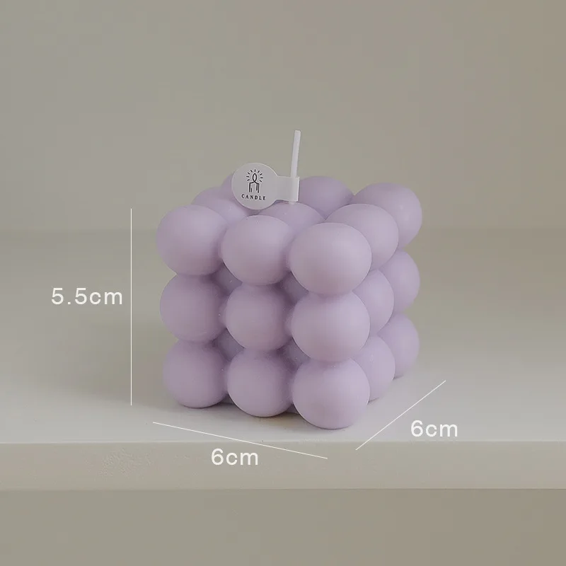 Luxurious Handmade Bubble Cube Soy Candle for Aromatherapy & Home Decor