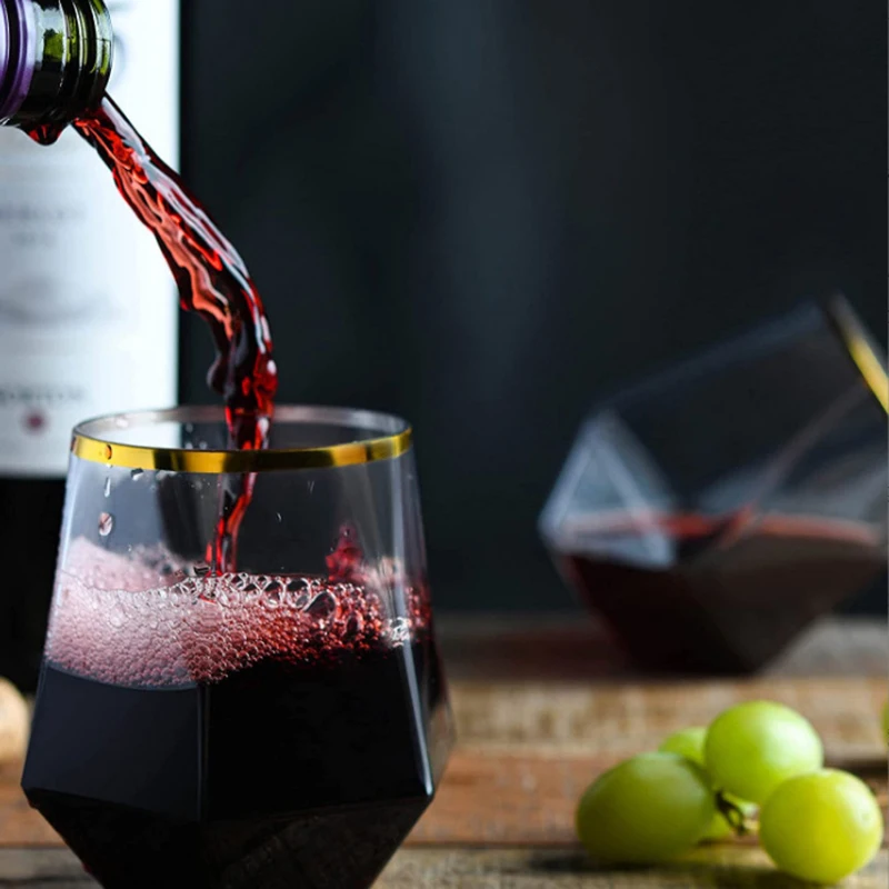 Description Picture 5 of itemHexagonal Cup 360ml Wedding Wine Glasses Drinkware Transparent Cocktail Glass
