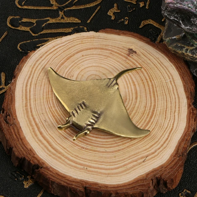 Retro Brass Ocean Devil Fish Watching Fishes Sea Animals Model Fishbowl Decoration Action Figures Education Miniature Kids Toys 3