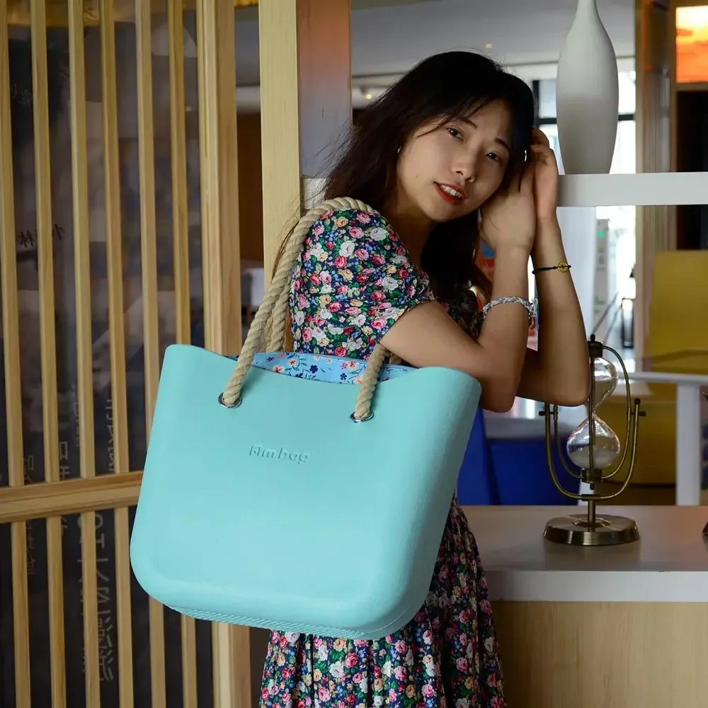

2023 New Classic AMbag Obag O bag Style Waterproof Big EVA with Colorful Zip-up Inner Long rope Handles Women DIY Tote Handbag