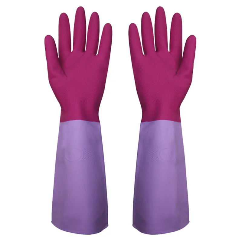 Waterproof Dishwashing Kitchen Clean Tools Durable Household Scrubber High Elasticity Dish Washing Rubber Latex Gloves