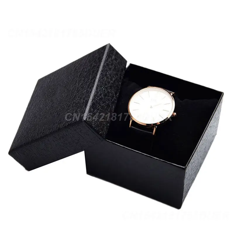 Fashion Watch Box Cardboard Case Bangle Bracelet Wrist Watch Jewelry Present Durable Gift Box Square watch storage box