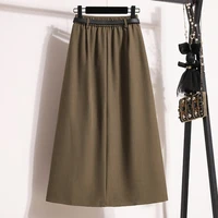 Women's Solid Simplicity Casual Chic Skirt Plus Size Suit Skirts Autumn Winter Fashion New A-line Temperament Large Size Skirt - Image 3