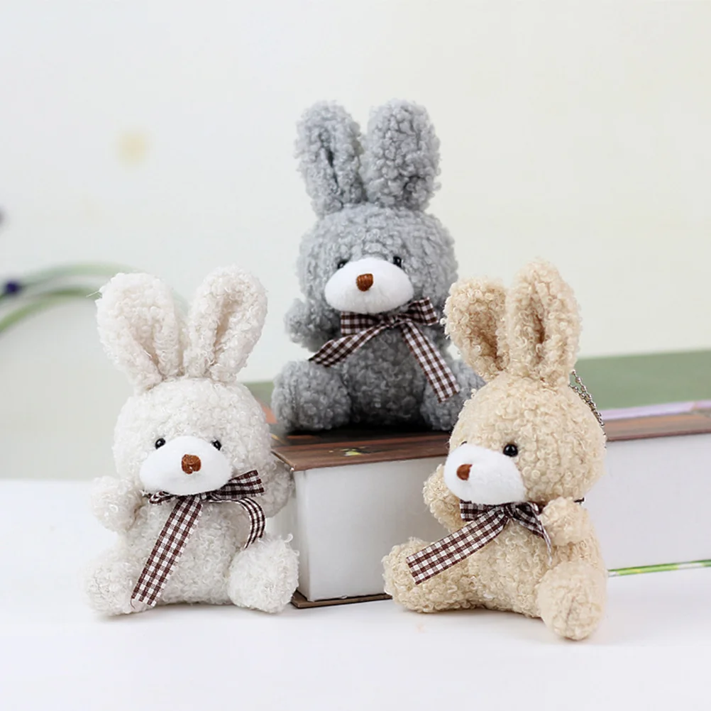Plush Toy Bunny Plush Stuffed Animals Fluffy Bunny Keychain Rabbit Keychain for Decorate Home Friends Gift american style home storage box with lock retro leather box holder desktop coffee shop decorate