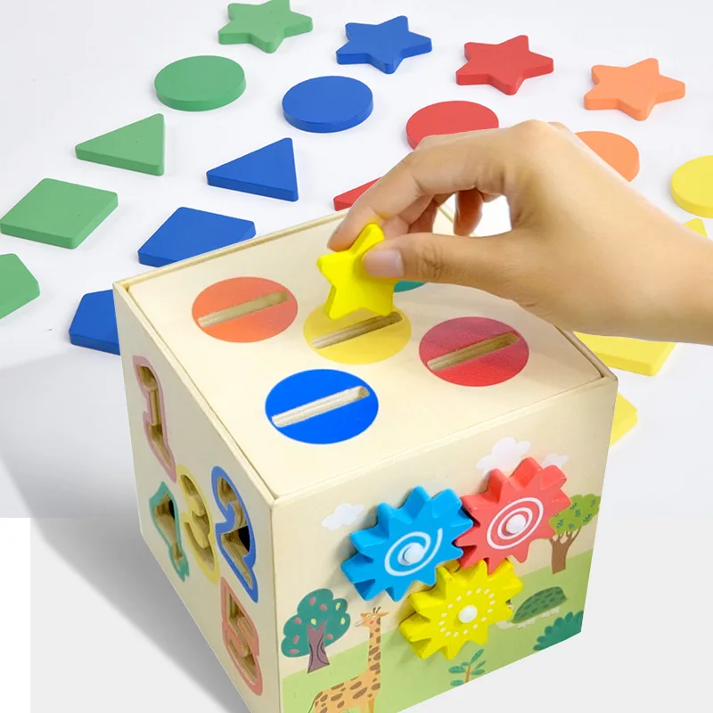 

Деревянная коробка Монтессори для сортировки спичек, строительные блоки, Игрушки для раннего обучения, Развивающие детские головоломки, игрушки для детей