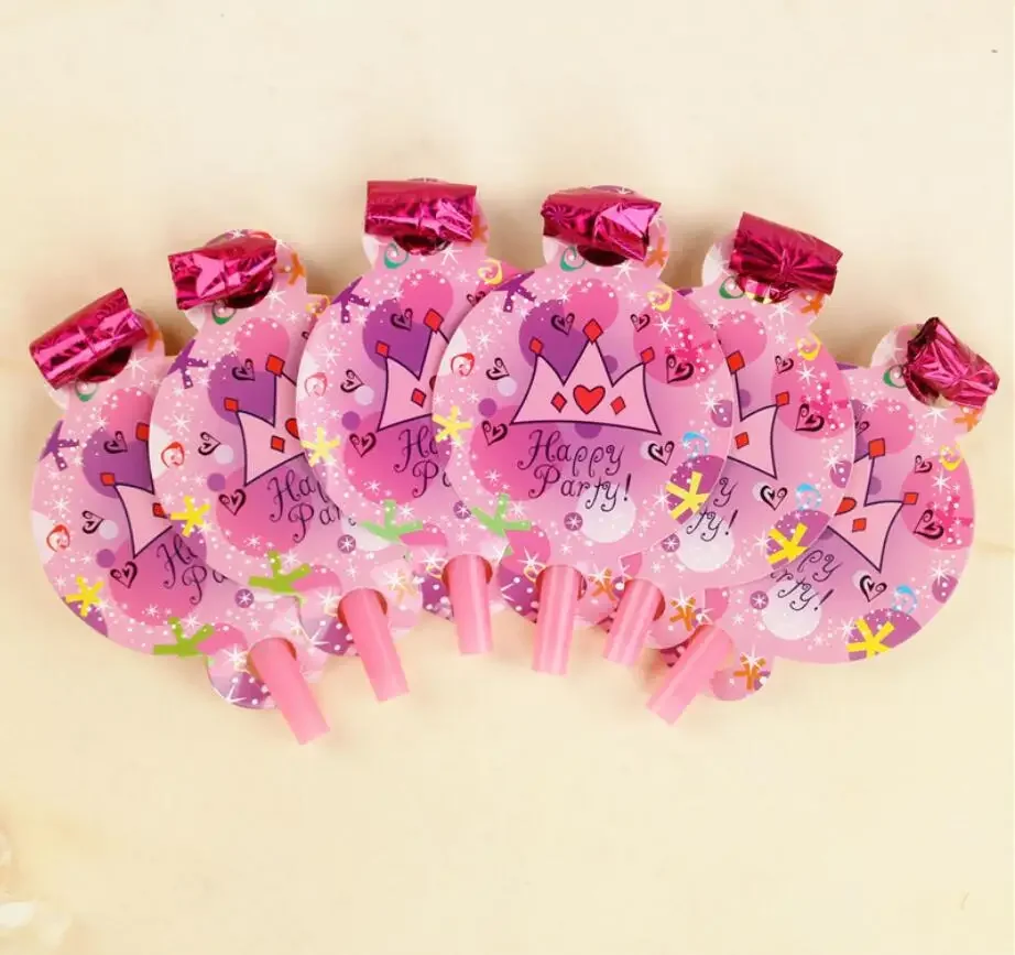 6Pcs/lot Cute Colorful Cartoon Animals Whistles Children Birthday Christmas Party Blowing Dragon Blowout Baby for Birthday Party