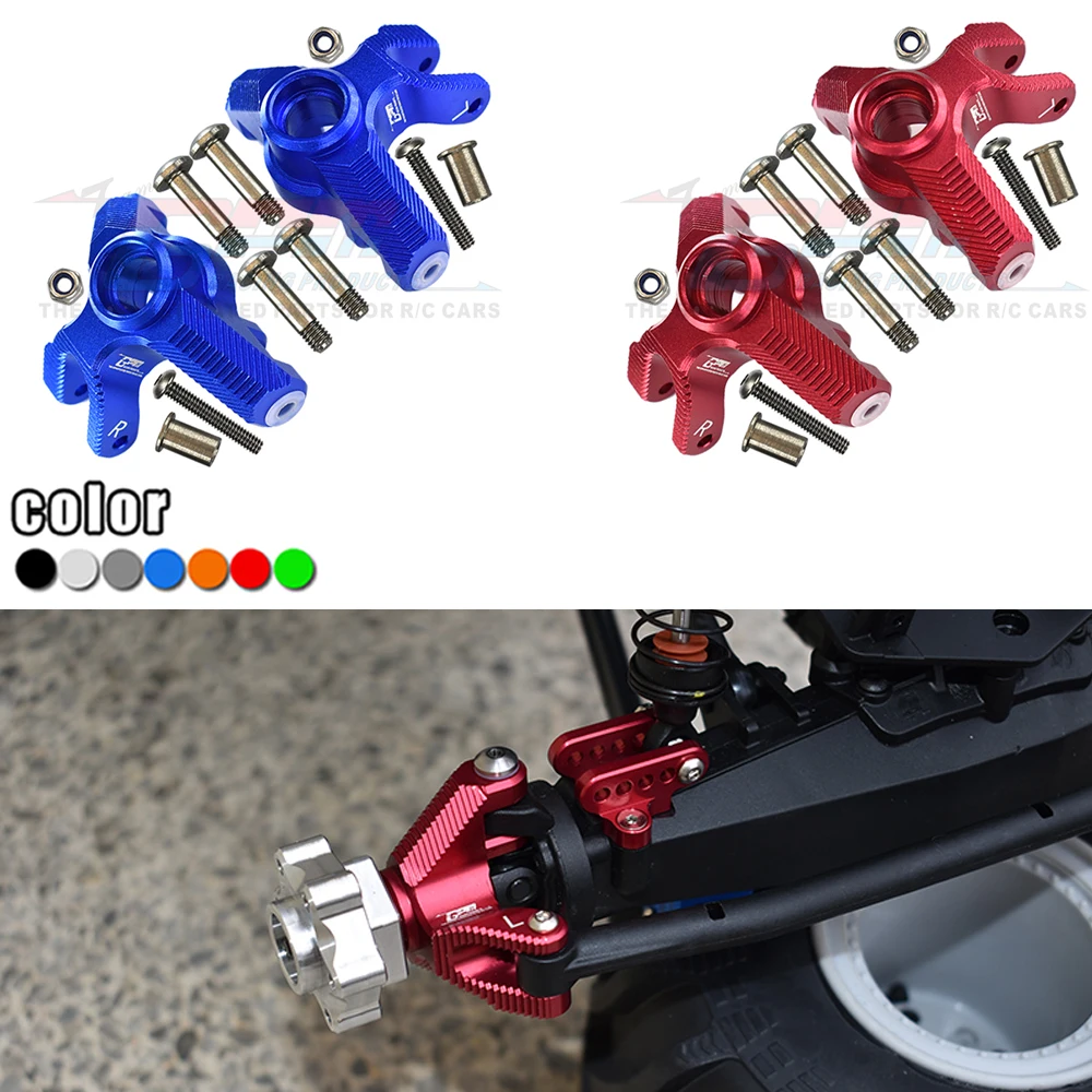 

GPM Metal Aluminum Front Steering Cup Steering Block Front Spindle Set LOS244004 for LOSI 1/8 LMT 4WD Solid Axle Monster Truck