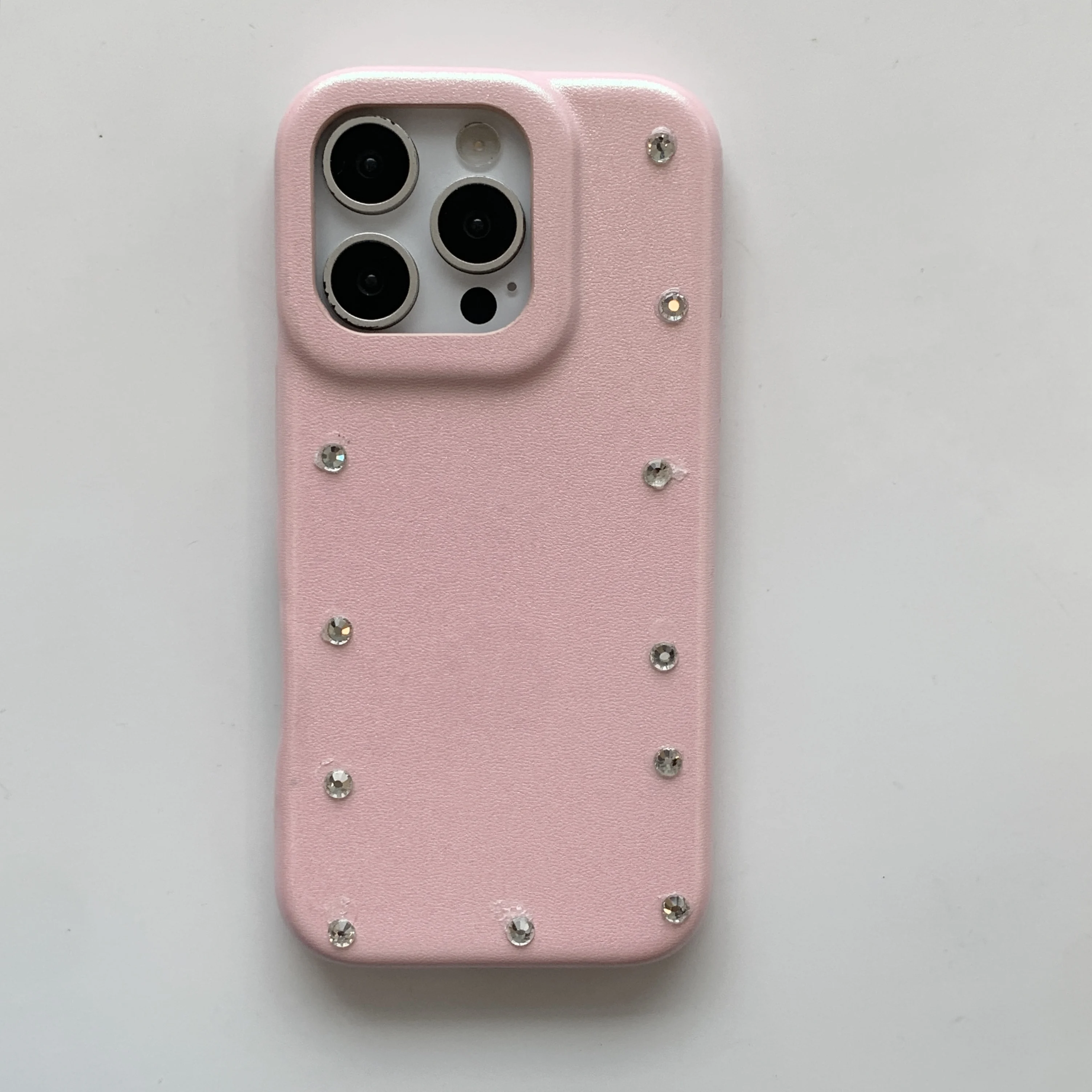 Luxury Diamond Edge Glitter Leather Phone Case - Minimalist Fashion Protective Cover