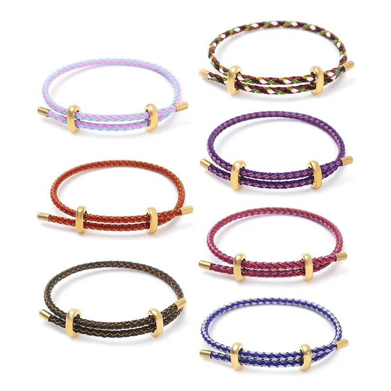 Europe and the United States popular hand-woven bracelet stainless steel letters couples fashion jewellery multi-colour optional