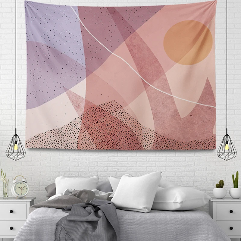 pink decoration tapestry aesthetic room decor marble accessories wall hanging nordic large fabric wall home autumn decor