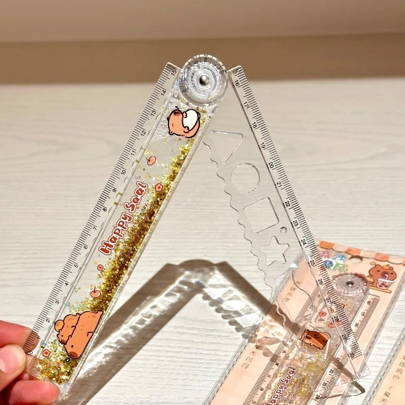 30cm 카피바라 자, 액체 모래 접이식 자, 학생 시험용 고급스러운 문구, 귀여운 동물 문구