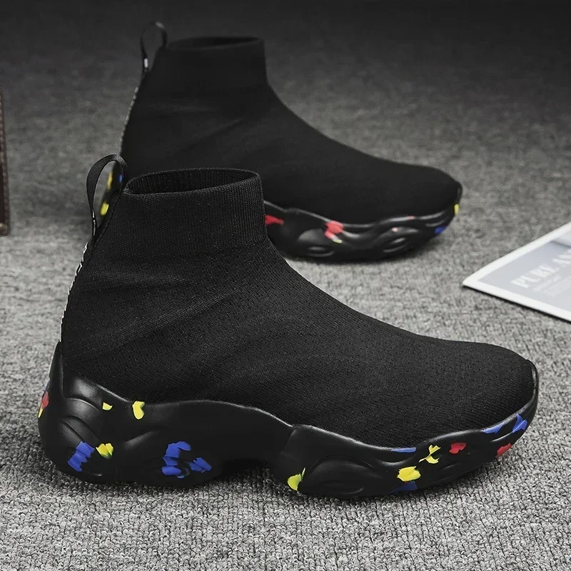 Men Fashion Socks Shoes Women Casual Boots Trendy Male Sports Shoes Thick Bottom Spring Autumn Winter Models Couples Large Size 5