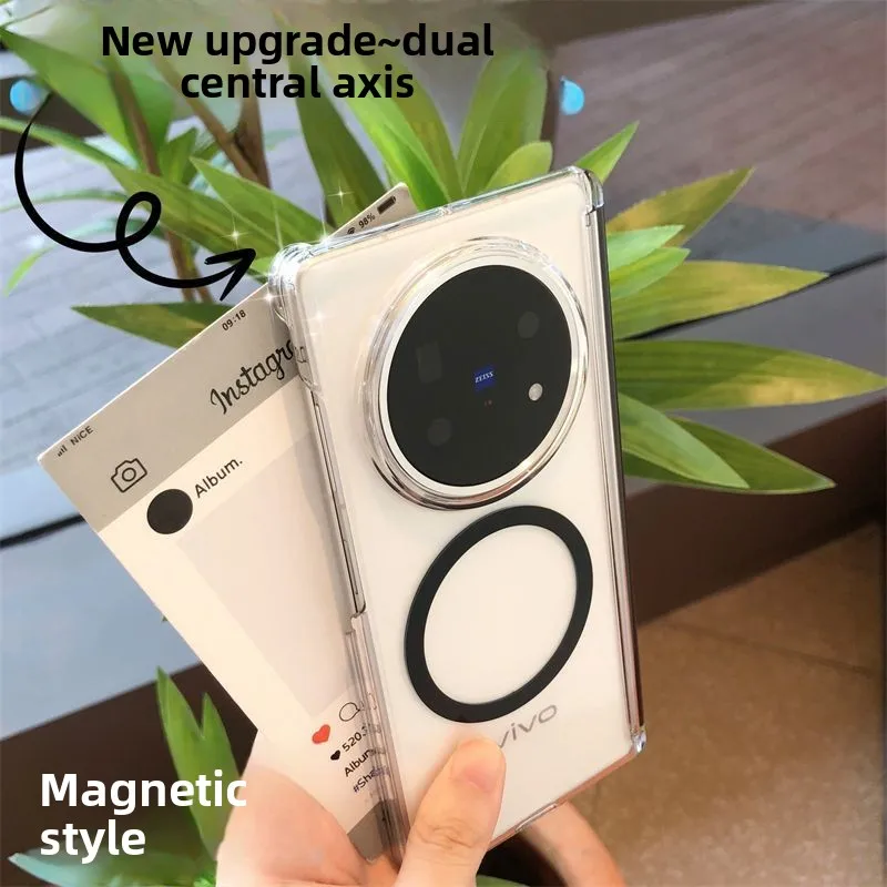 Elegant Magnetic Transparent Case with Dual Axis Protection