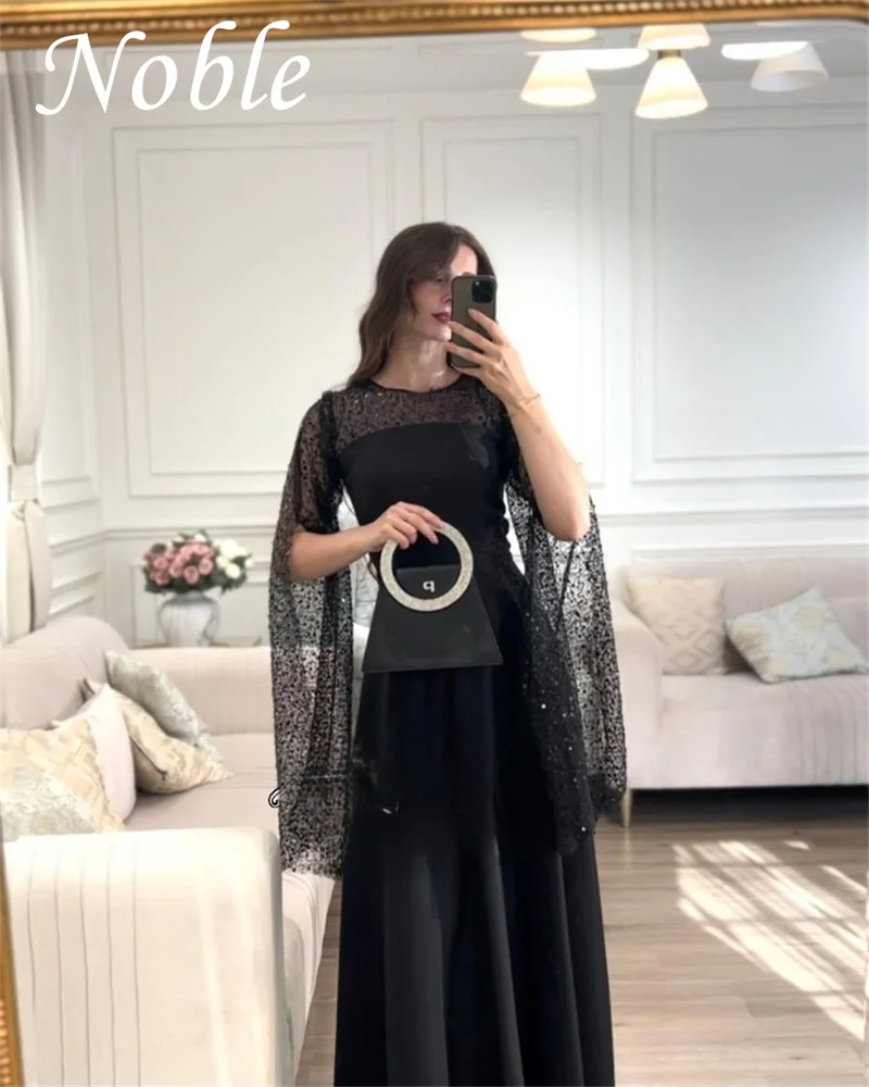 

Noble High Neckline Prom Dress Long SLeeves With Ankle Length Evening Summer Elegant Party Dress For Women2023