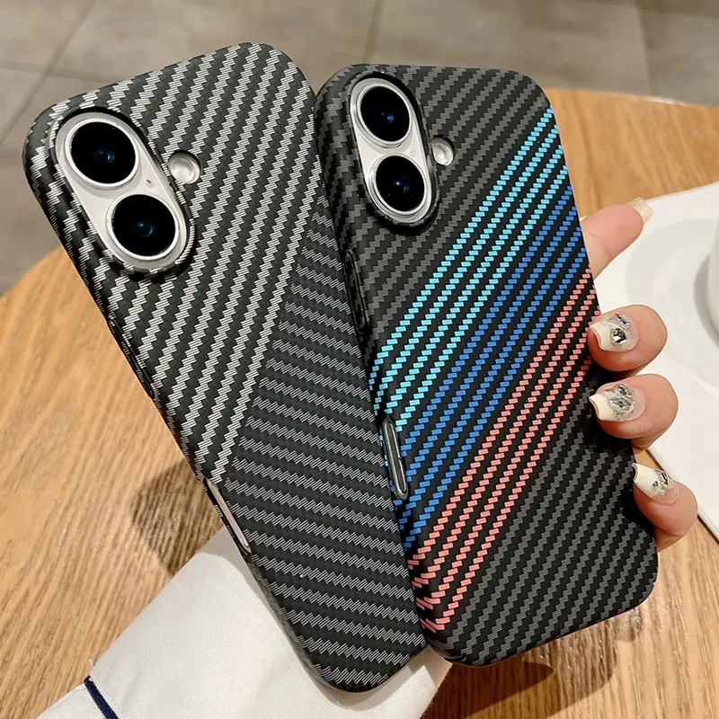 Sleek Magnetic Carbon Fiber Texture Phone Case with Magsafe Compatibility