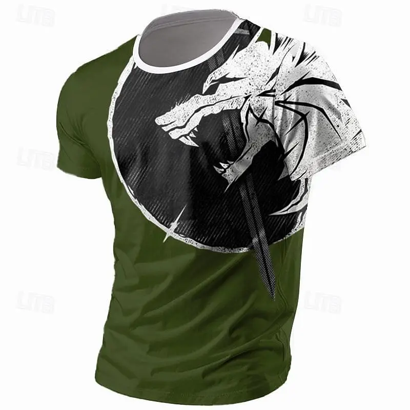 

Retro Animal Dragon Men's T-Shirts Street 3d Print Short Sleeves Vintage Top T Shirt For Men Clothing Oversized Shirt Tee Summer