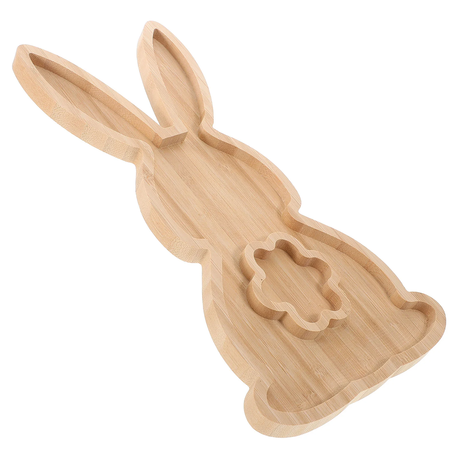 Bamboo Rabbit Tray Easter Bunny Cooked Food Plate Delicatessen Animal Shaped Serving Buuny Decor Board Farmhouse Platter 2