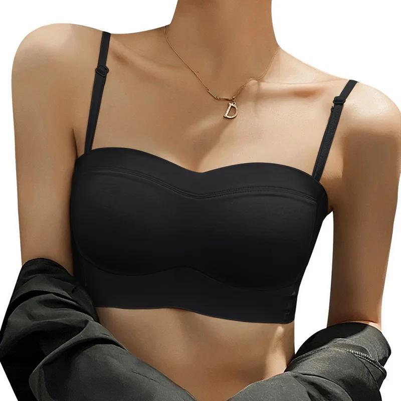 Bandeau Bra Strapless Brassiere Seamless Push Up Bralette Non