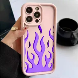 Purple Flame Personalized Pattern Phone Case Cover - Galaxy S23+ (Light pink)