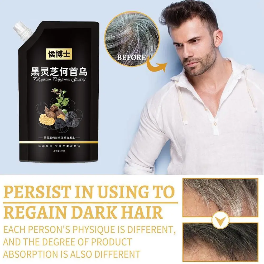 

For Dr. Hou's Black Ganoderma And Polygonum Multiflorum Black Hair Shampoo Naturally White Shampoo Turns M9V2