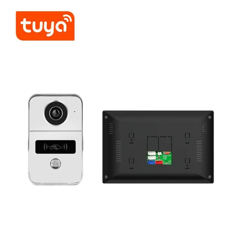 TUYA 1080P 10 인치 7 색 터치 스크린 무선 Wifi 비디오 초인종 RFID 액세스 제어 시스템을위한 스마트 앱 홈 인터콤 키트 3