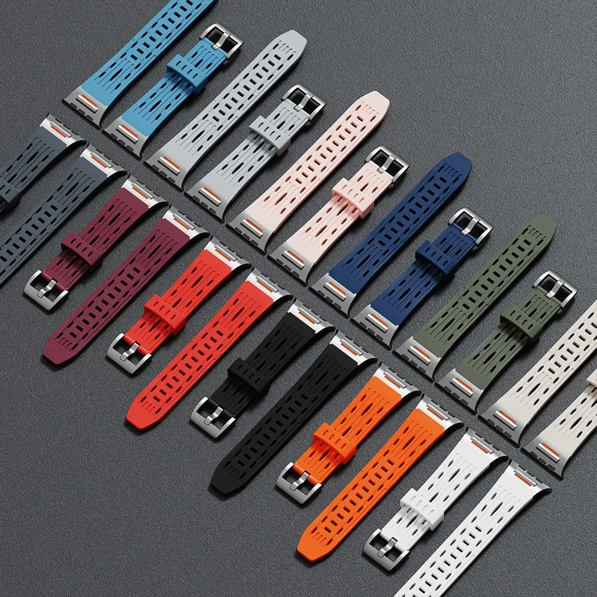 Silicone Strap for Apple Watch Band Ultra 2 49mm 46mm 42mm 45mm 44mm 40 41mm Breathe Bracelet for IWatch Series 10 9 8 7 6 5 4 3