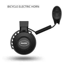 Bicycle Electronic Horn with Adjustable Volume and Rechargeable Battery - 100dB Classic Cingtones for Road and Mountain Bikes (BLACK)