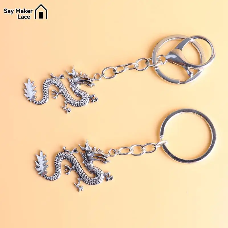 

Fashion Jewelry Keychain Chinese Zodiac Alloy Dragon Pendant Car Keyring 2024 New Year DIY Accessories Souvenirs Gift