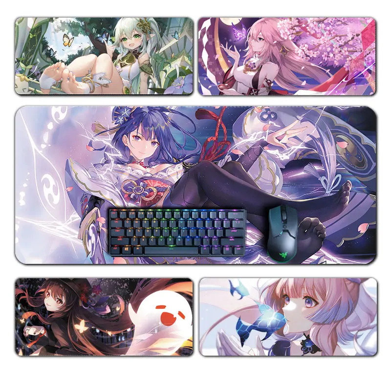 Genshin Impact Mouse Pad Plus Size Hutao Gaming MousePads Table Mat Large Size Waterproof Non Slip Rubber Base And Durable Mat For Computer 600mm*300mm I.209957603