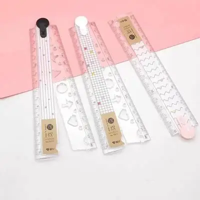 

AIHAO 75010 Folded Ruler Plastic Geometry Maths Square Drawing Compass Stationery Angle Rulers For School Supplies Kawaii