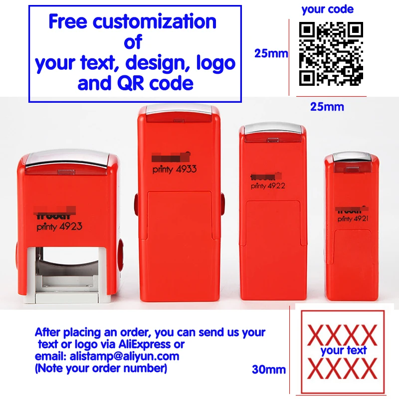 Custom Logo QR Code Square Rectangle Self-Inking Personalized Stamp Create  Your Own Stamp with Your Image, Text, Logo, Drawing - AliExpress