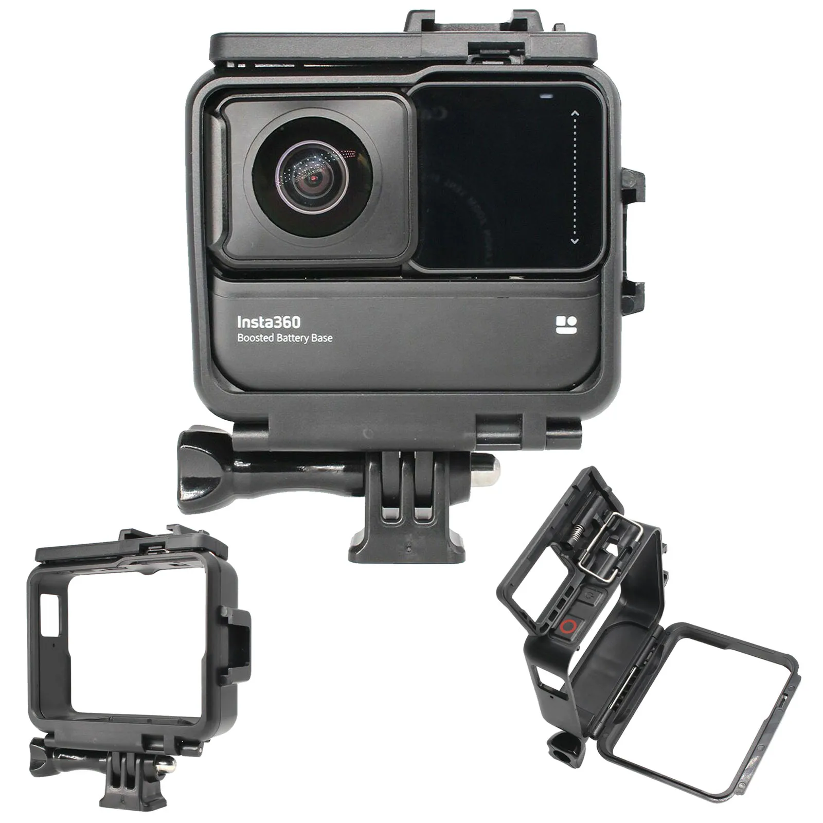 

ABS Dual-Cold Shoes Mount Bracket Case Frame for Insta360 ONE R RS with Boosted Battery Base