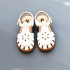 Genuine Leather Girls Fashion Sandals Close Toes Quick Dry Baby Boys Casual Sandals Summer Hollow Petals Kids Beach Shoes 5