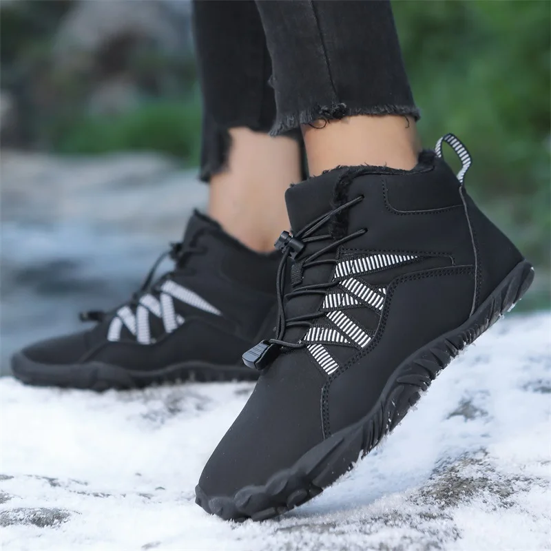 New Warm Men Snow Boots Winter Plus Velvet Thick Ankle Boots Non-slip Cold-proof Outdoor Sports Comfortable Couple Cotton Shoes