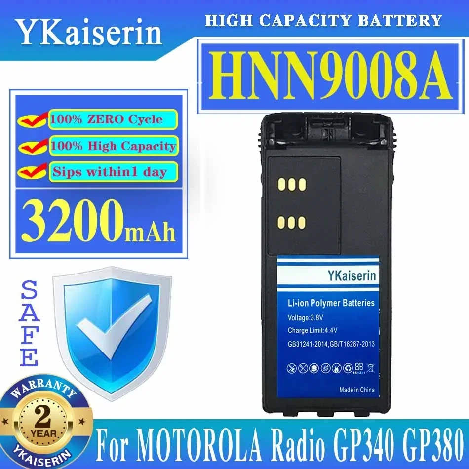 

Сменный аккумулятор ykaisсеребрин 3200 мАч для Motorola Radio GP328, новый HNN9008A Ni-MH аккумулятор MTX950 GP340 HT750 HT1250 Walkie Talk
