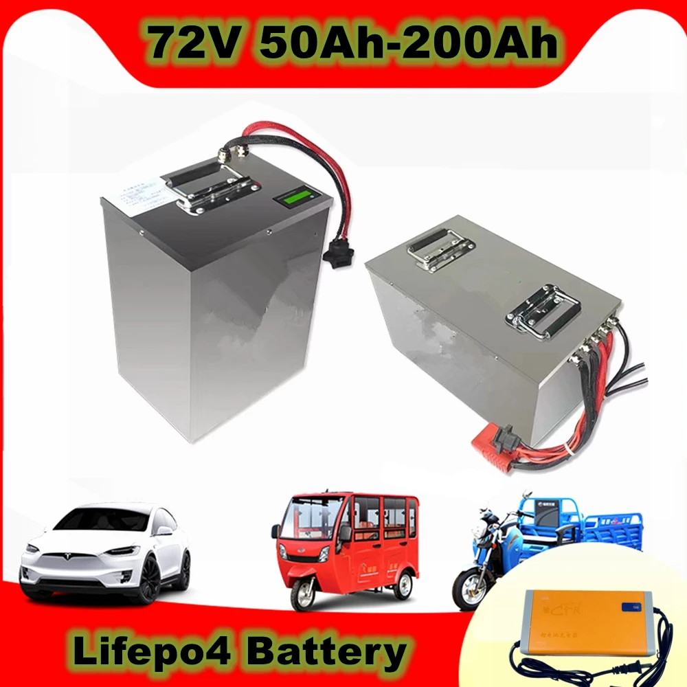 

Lifepo4 72V 50Ah 60Ah 70Ah 80Ah 100Ah 150Ah 180Ah 200Ah Lithium Battery for Scooter Motorcycle Tricycle Electric Four-Wheels Car