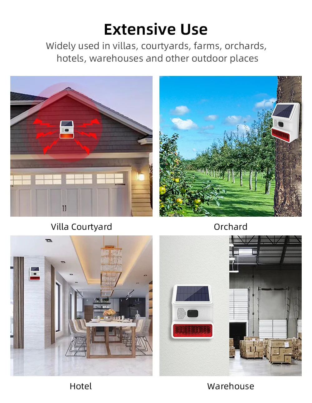 Security Alarm GSM Alarm System Tuya Smart Life Security-Protection 433MHz Wireless Solar Strobe Siren Waterproof ForHome Burglar