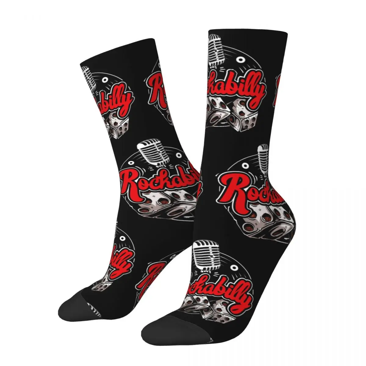 

Funny Happy Men's Socks 50s Rockabilly Music Vintage 1950s Sock Party Rock And Roll Vintage Hip Hop Crew Crazy Sock Gift Printed