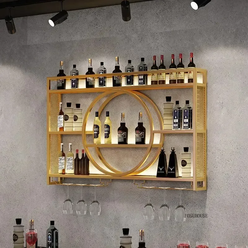 Modern Wall Liquor Store Wine Rack Display Luxury Plane Display Wine Rack Free Standing Large Home Decoration Bar Furniture c