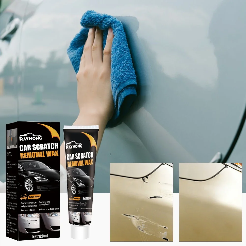 120ml Car Polish Scratch Remover Remove Stains Car Paint Scratch Repair Cleaning Kit Quick Fix Paint Repair Polishing Wax