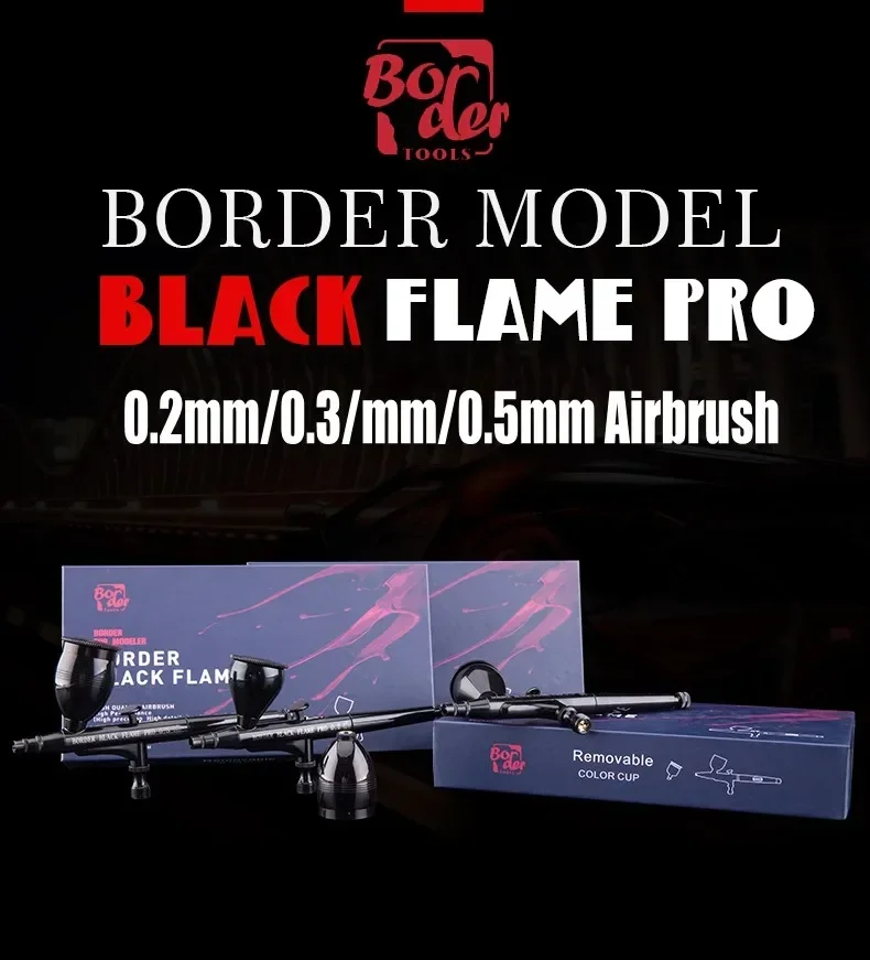 Border Model BD0301 0.2/0.3/0.5mm Airbrush Black Flame PRO Model Paints Spraying Tools For Hobby Tool DIY Accessories acrylic paint model tools